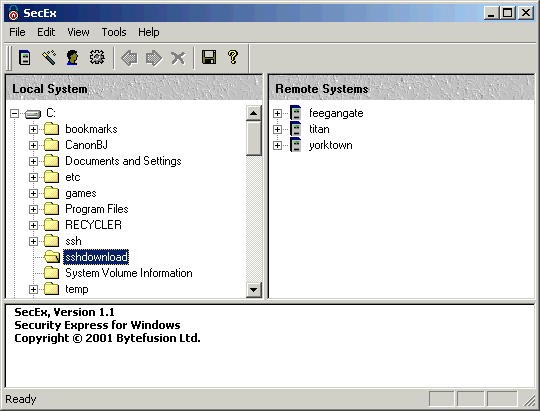 SecEx Secure Shell Client Screenshot